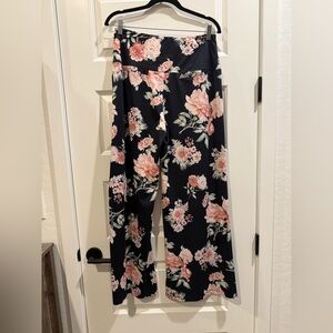 Floral wide leg pants